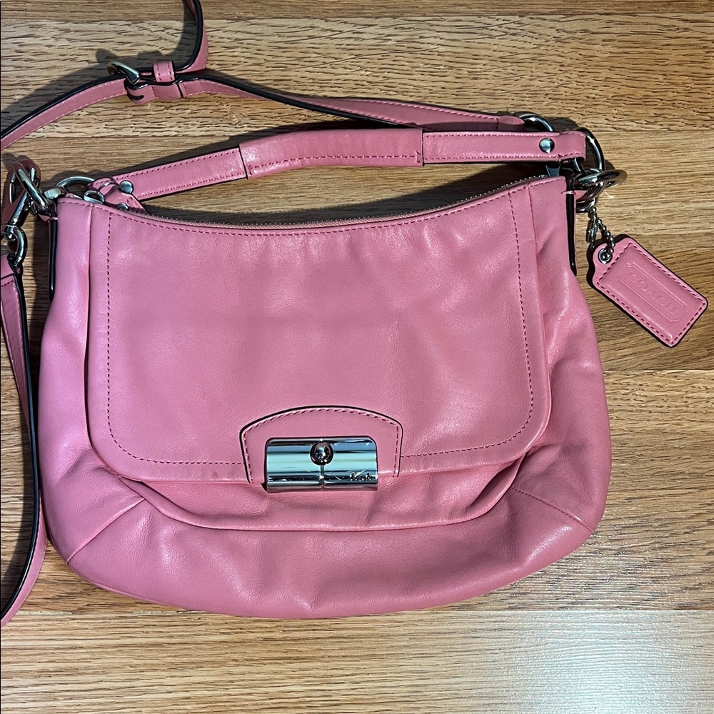 Authentic Coach Pink Leather Shoulder Bag